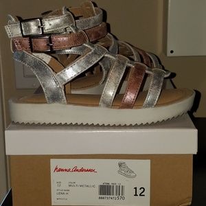 Metallic Girls gladiator sandals sz 12
